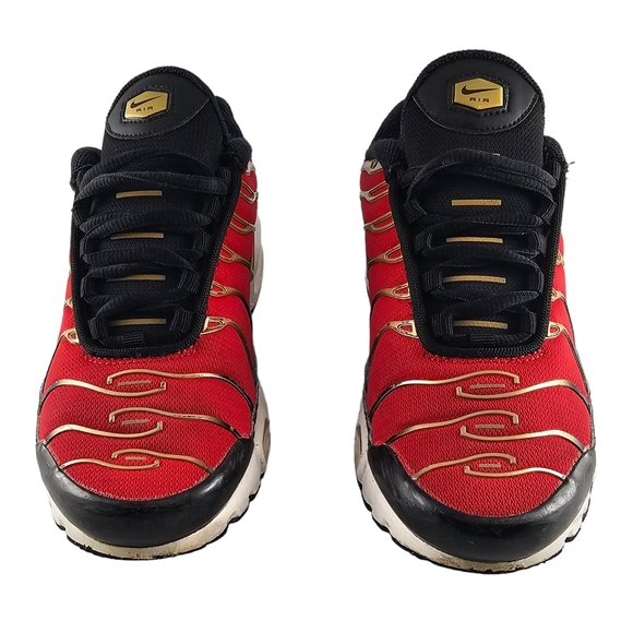 Nike Air Max Plus Red Gold Black Sneaker Running Shoes Women's Size 5.5 - Picture 2 of 16